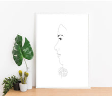 Load image into Gallery viewer, Detailed Side Profile Line Art Poster
