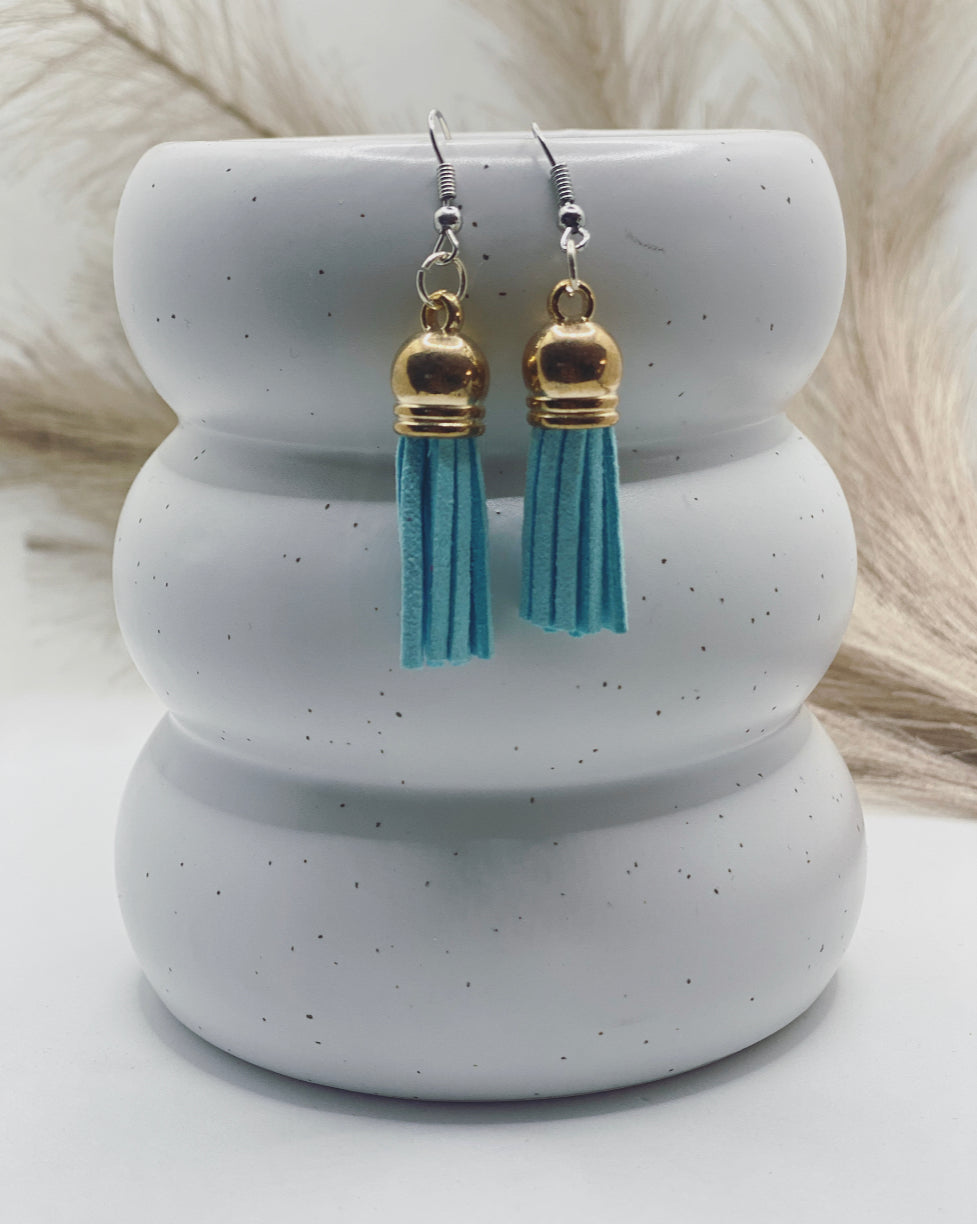 Blue Tassel Novelty Earrings