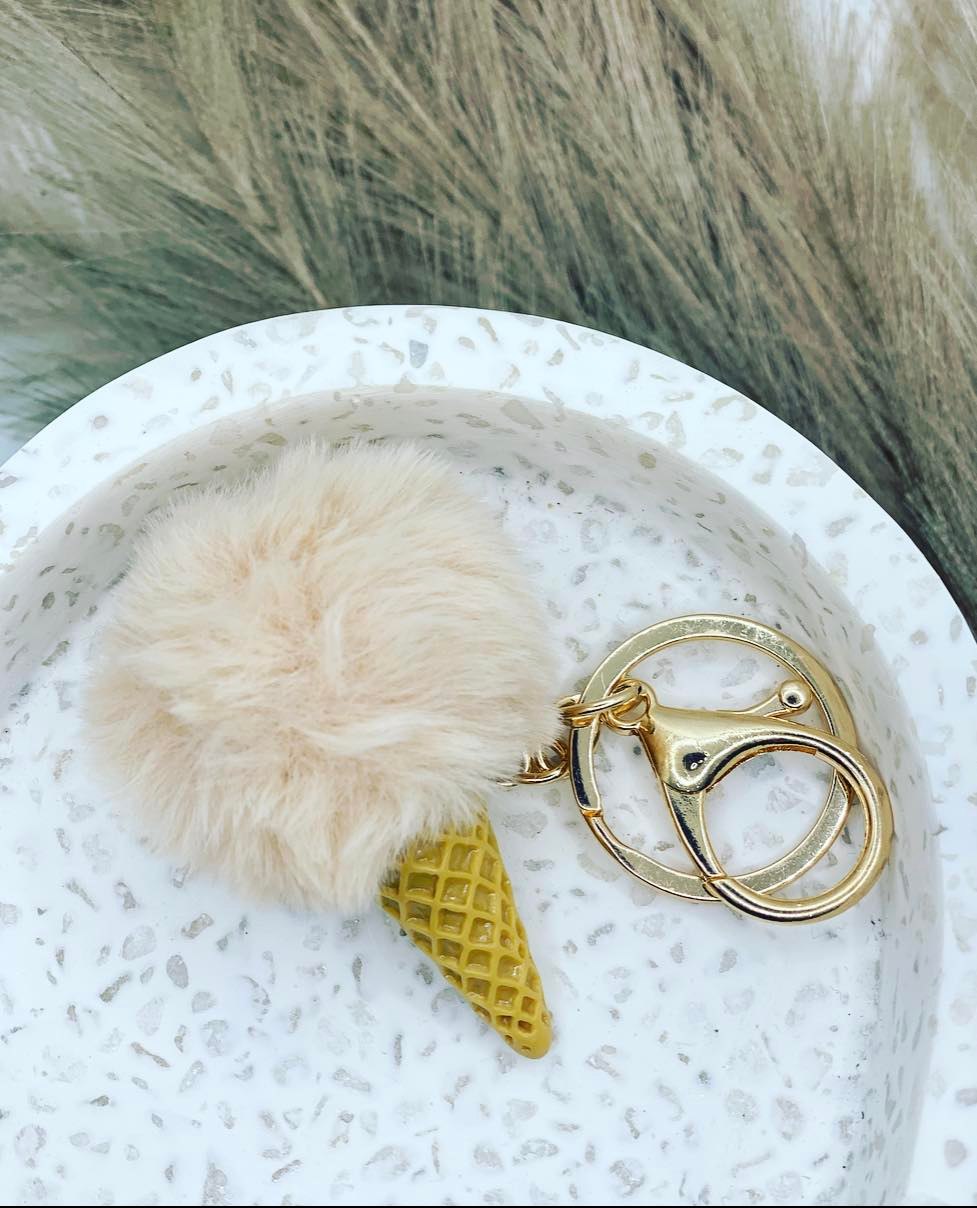Fluffy Ice-Cream Inspired Key Chain