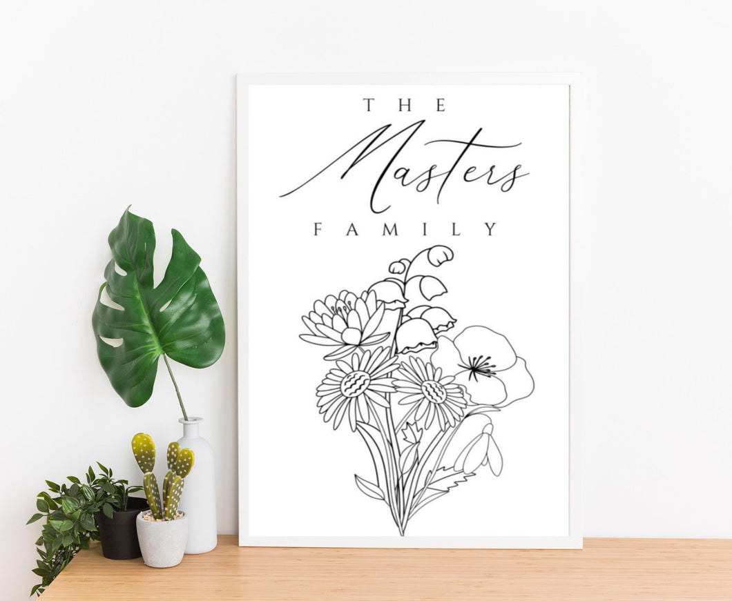 Personalized Birth Flower Bunch